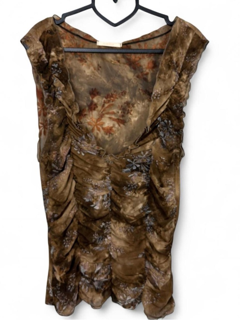 Forever 21 Brown Floral Sheer Dress